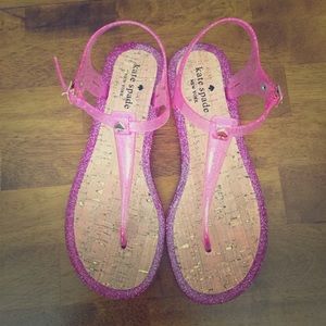 Pink glitter sandals for women ( Kate Spade)
